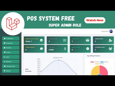 Laravel POS System (FREE Source Code) | Superadmin Role Demo