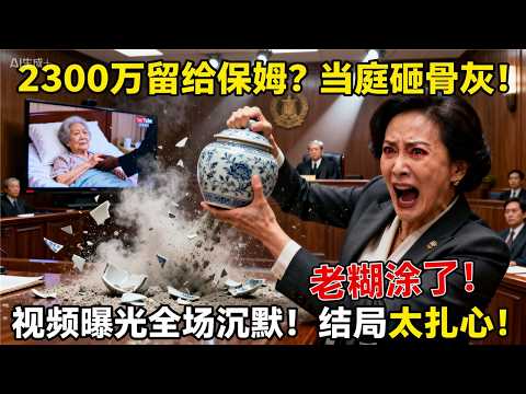华人富婆把2300万遗产全留给菲律宾保姆，三个藤校子女当庭砸碎骨灰盒！法官播放一段视频后全场沉默