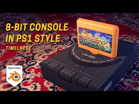 8-Bit Console in PS1 Style (Blender Timelapse)