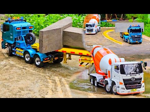 AKSI KE 75 ‼️ Pengiriman Tiang Pancang Rc Truk Trailer VS Molen Angkut Cor Suspensi Goyang Over Muat