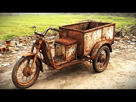 Genius boy restores a rusty 30 year old tricycle into a one of a kind vehicle // fullrestoration