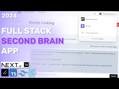 Build a Second Brain App including AI Vector Search (Next.js, Shadcn, Typescript, Convex, Clerk)
