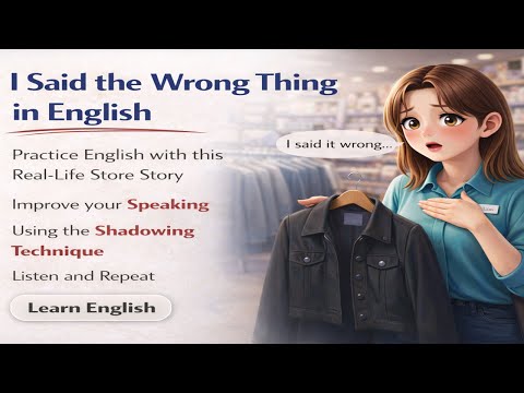 Shadowing English Story (A1–A2) | I Said the Wrong Thing in English 😳| Speak English with Confidence