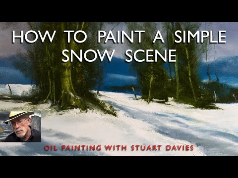 A Zoom Class with Stuart Davies, How To Paint A Simple Snow Scene