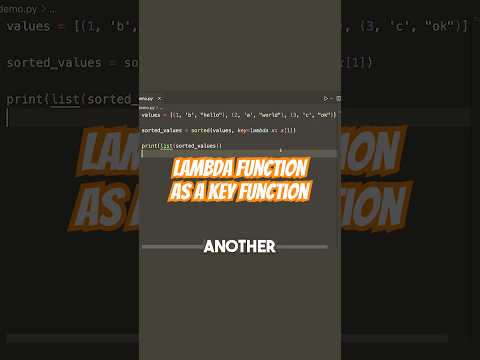 Lambda function as a key function to a sort