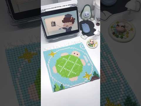 멜론빵 거북이 비즈발 만들기🍡🐢ㅣ#비즈발 #hobby #asmr