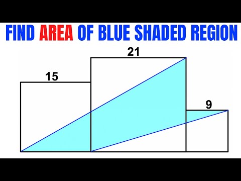 Find area of the Blue shaded region | Three different squares | Important Geometry skills explained