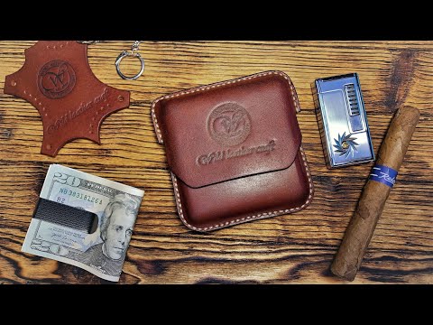 Cigarette case for 20 cigarettes made of leather Krust from #wildleathercraft