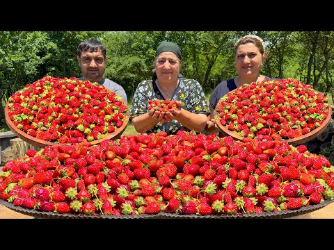 The Ultimate Village Harvest Feast! Grandma Cooks MASSIVE 50KG Lamb & 50KG Strawberry Jam 🔥🍓🍒