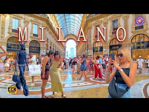 MILAN ITALY ✨ Luxury Shopping streets Walk 4K Are you ready to see fashion capital on a hot day?
