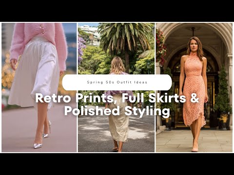 💃 Spring 50s Outfit Ideas with Retro Prints, Full Skirts & Polished Styling! 🎀