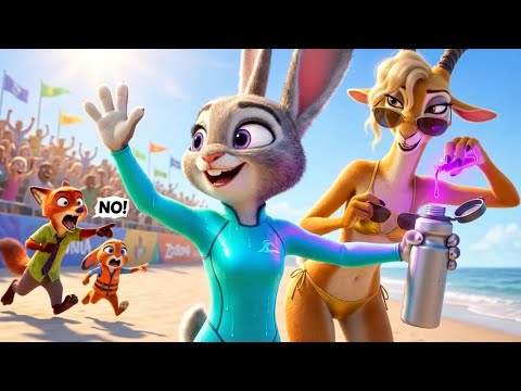 Zootopia Surf Competition! 🏄‍♀️ Judy Hopps vs Gazelle (Friendly Race Challenge)