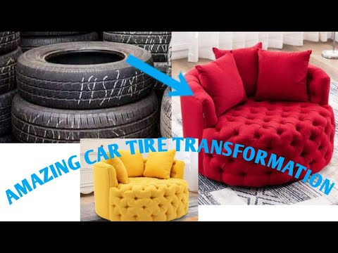 Recycling Design Ideas From Old Car Tires// See How She Used Old Tires To Make A Sofa