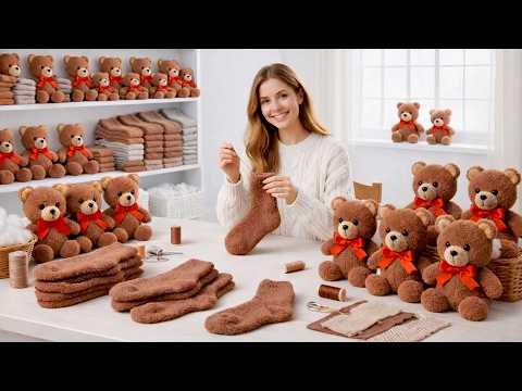 GENIUS IDEA! Anyone Can Make This Teddy Bear DIY Using Just Socks!