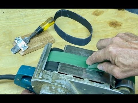 My Whizbang Belt-Sander Chisel-Sharpening Jig