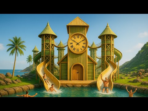 They Said It Was Impossible — We Built a $2M Clock Tower Waterpark on a Abandoned Island!