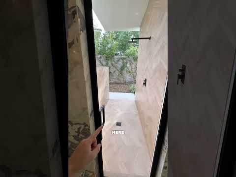 This all marble shower connects to a second one!