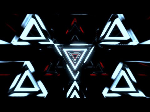 🎬 VisionKanal 4K – Infinite Triangular Tunnel with White Neon and Red Details | No Audio [2 Hours]