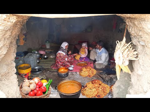 Authentic Organic Iranian Food: Amazing Red Beans and Oil bread Recipe | Cooking Traditional