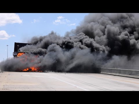Jacksonville Fire Rescue Department  responds to burning commercial vehicle