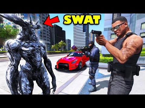 Franklin Found HELL GOD As A CHIEF OF SWAT in GTA 5 | SHINCHAN and CHOP