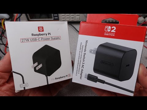 Nintendo Switch 2 and Raspberry Pi 5 (power adapters)