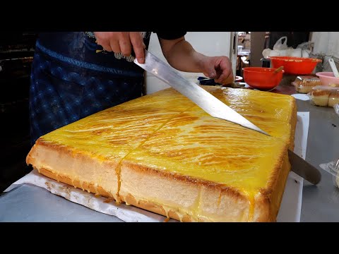 대만의 대왕 황금 카스테라 - taiwanese street food