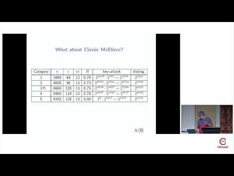 PQCrypto 2023: Invited Talk: New algebraic attacks on the McEliece cryptosystem (Jean-Pierre Tillich