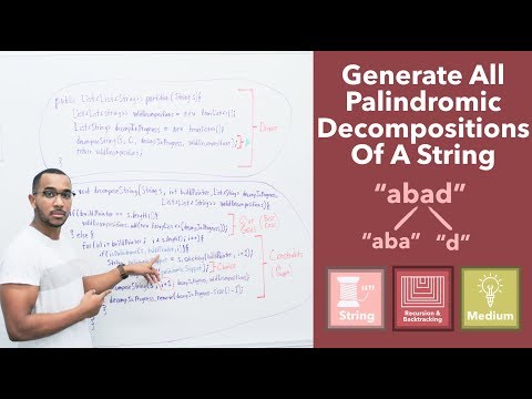 Generate All Palindromic Decompositions Of A String ("Palindrome Partitioning" on Leetcode)