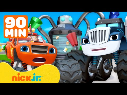 Вспыш и чудо-машинки | 90 МИНУТ Крушила строит роботов, чтобы СМУХЛЕВАТЬ! 🤖  | Nick Jr. Cyrillic