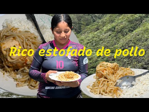 🍗 Cómo preparar un rico estofado de pollo con tallarín | Receta fácil y deliciosa #comida #campo