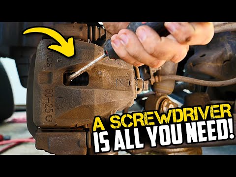 Compress Brake Caliper Easy Hack - No Clamp Required!
