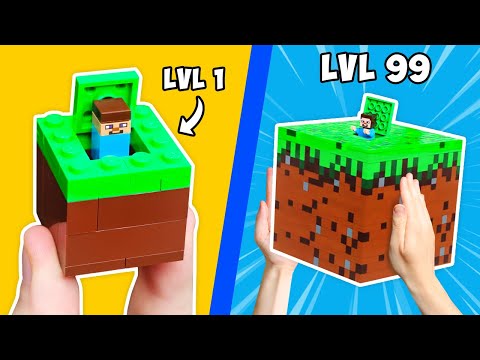 NOOB vs PRO: SECRET LEGO MINECRAFT Bases...