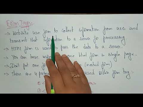 Form tags in HTML | WT | Web Technology | Lec-11 | Bhanu Priya
