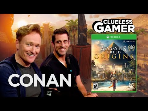 Clueless Gamer: “Assassin’s Creed Origins” With Aaron Rodgers | CONAN on TBS