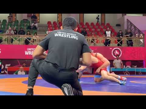 کشتی پرحاشیه و نفس گیر یوسفی در مقایل حریف تاجیکستانی - قهرمانی آسیا ۲۰۲۵