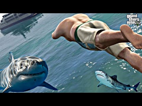 GTA V Vs Sharks Mods In Open Sea | Gta V Walkthrough ITA | Gta 5 Roleplay Gta V Ps3 Videogiochi