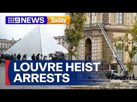 Breakthrough in Louvre heist investigation with two men arrested | 9 News Australia