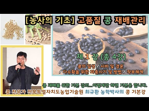 [농사의 기초] 고품질 콩 재배기술 -1강-  / 콩의 일생 / 시비 및 경운 / 다수확을 위한 파종시기 및 방법 / 작부체계