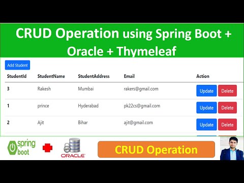 CRUD Operation using Spring Boot  with Oracle database  + Thymeleaf