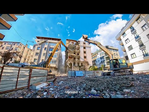 Çökme Riski Yüksek 7 Katlı Binanın Yıkım Anı! | Özgür Yıkım Ekibi