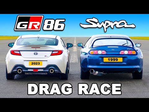 New Toyota GR86 v Mk4 Supra: DRAG RACE