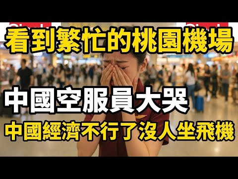 中國空服員的最後一班飛台灣的航班，看到熱鬧的桃園後她放聲大哭，中國經濟不行了飛機沒人坐了