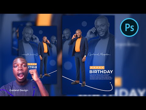 affiche d'anniversaire sur photoshop