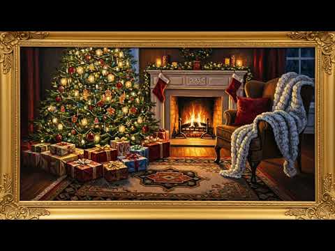 Gold Frame Christmas ART TV Screensavers 4K Frame painting #arthometv #goldenframe #artfortv 