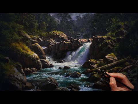This place doesn't exist! Landscape painting techniques in oils - Brushwork and GLAZING!