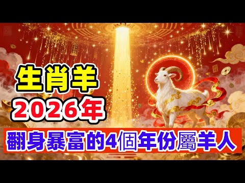 生肖羊：2026年，翻身暴富的4個年份屬羊人，看看有你嗎？#生肖運勢 #生肖羊 #屬羊人 #2026年運勢 #2026生肖運程 #老李說運勢 #好運生肖