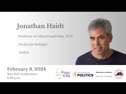 Jonathan Haidt at the University of Virginia