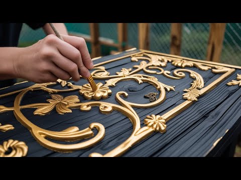 Luxurious Gold-Leaf Art Table By A Talented Young Artisan | Unique Woodworking Ideas