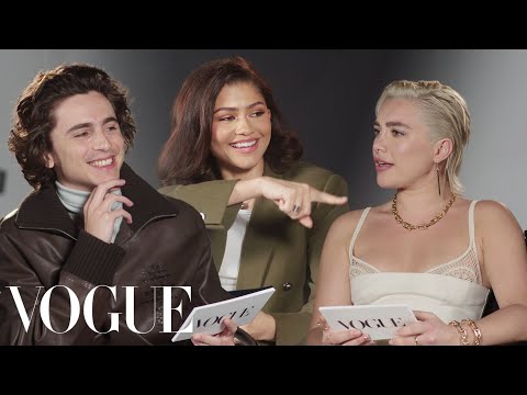 Zendaya, Florence Pugh & Timothée Chalamet Answer Rapid-Fire Questions | Off the Cuff | Vogue